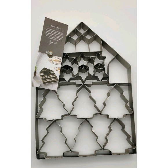 Hearth and Hand Magnolia 2019 Giant Multi-Cookie Cutter Sheet Tree House Stars - Picture 2 of 3
